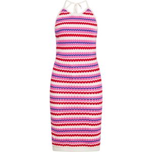 ebeeza Gebreide jurk  blauw / pink / kersrood / wolwit