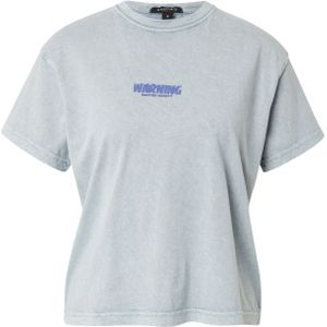 Kaotiko Shirt 'WARNING'  royal blue/koningsblauw / cyaan blauw / duifblauw / zwart