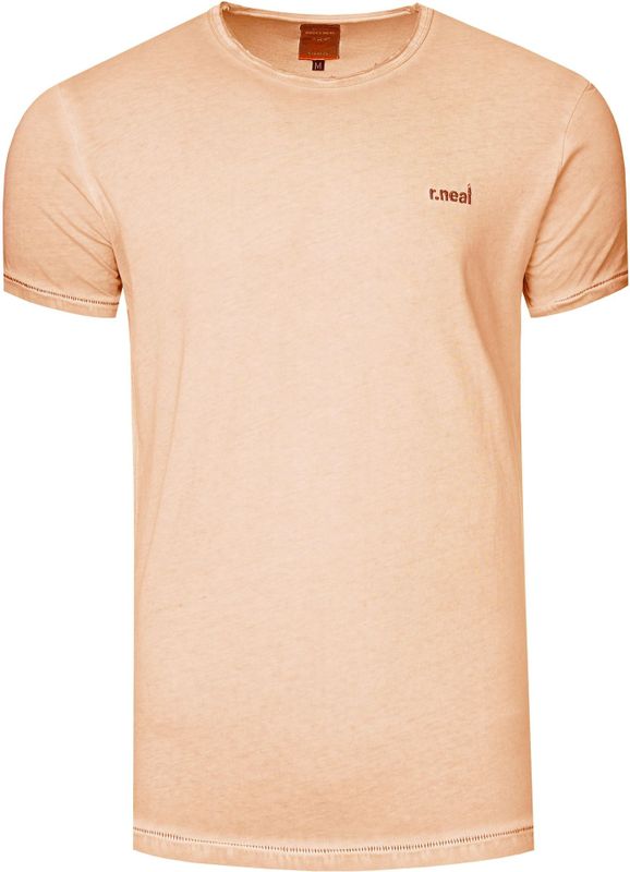 Rusty Neal - Olie Afgeveegde T-shirt - Normale Pasvorm - 100% Katoen