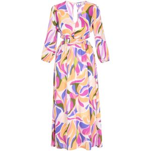 IZIA Jurk 'Fashion Look'  beige / royal blue/koningsblauw / groen / lavendel