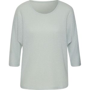 Vivance - Shirt - Mint - Lange Mouwen - Met Modieuze Wafelstructuur Van Kreukvrije Breikwaliteit