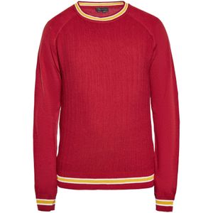 DreiMaster Maritim Trui  geel / wijnrood / wit