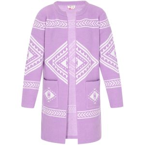 IZIA Gebreid vest  lavendel / wit