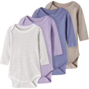 TWO SOON Rompertje/body  beige / marine / lila / wit