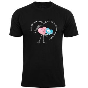 Cotton Prime Shirt 'Super Mutti'  aqua / rosa / zwart / wit