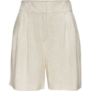 Bermuda - Zand - Met Riemlussen - Steekzakken - Normale Taillehoogte