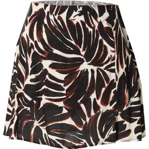 ONLY Rok 'ONLNOVA'  kastanjebruin / zwart / wit