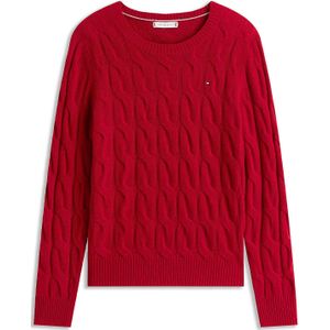 TOMMY HILFIGER - Trui - Vuurrood - Effen - Lange Mouw
