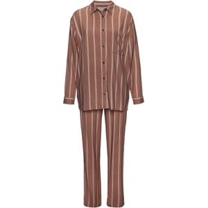 LASCANA Pyjama  bruin / aubergine / lichtroze / wit