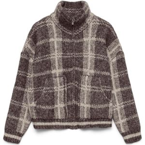 VERO MODA Gebreid vest 'VMLisa'  bruin / offwhite