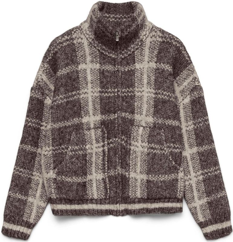 VERO MODA Gebreid vest 'VMLisa'  bruin / offwhite