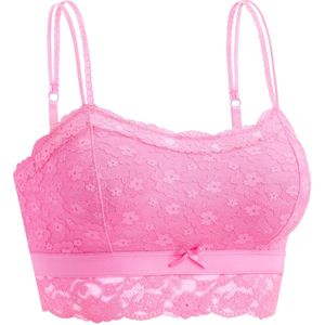 Bralette - Pink - Kant - Gevoerd - Spaghettibandjes