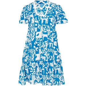 FELIPA Jurk 'Spring Summer'  blauw / wit