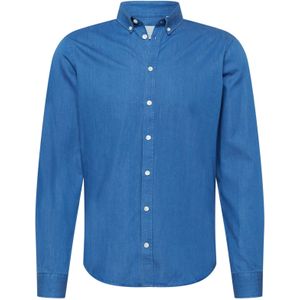 CASUAL FRIDAY Heren Anton Bd Ls Denim Chambray Shirt met button-down kraag, 200436/Denim Mid Blauw, 3XL