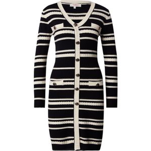 Derhy Gebreide jurk 'CANDY'  zwart / wit
