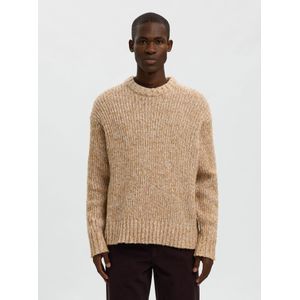 SELECTED Trui  lichtbruin / wolwit