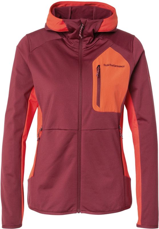 PEAK PERFORMANCE Sportief sweatvest 'Utility'  bessen / oranje