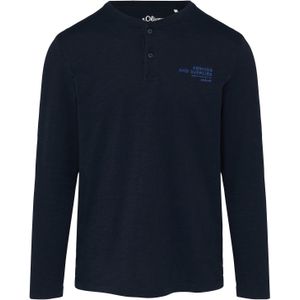 T-shirt - Relaxed Henley - Vlamgarentextuur - Casual Regular Fit