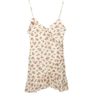 Pull&Bear Zomerjurk  ecru / groen / oudroze