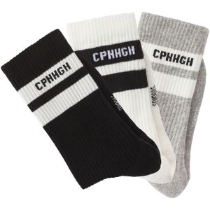 Sportsokken - Zwart - Off-white - Gemêleerd Grijs - 3 Paar