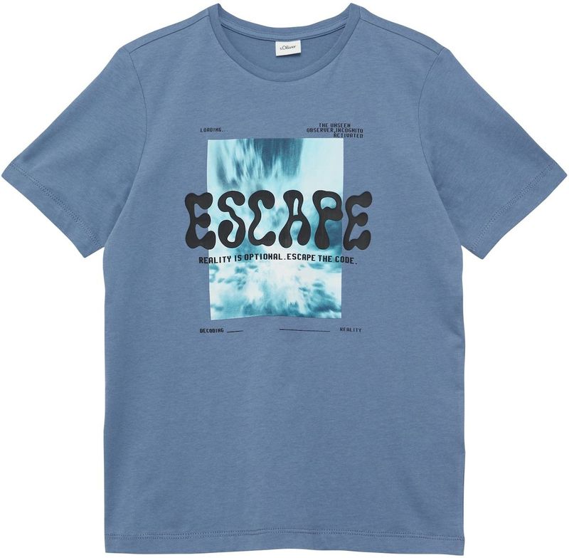 s.Oliver - T-shirt - Blauw - 100% Katoen