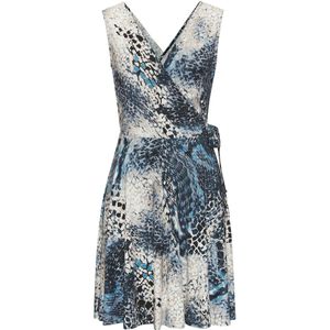 Jerseyjurk - Blauw Gedessineerd - Met V-halslijn - Modieus