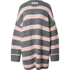EDITED Jurk 'Mala'  grijs / pink / wit