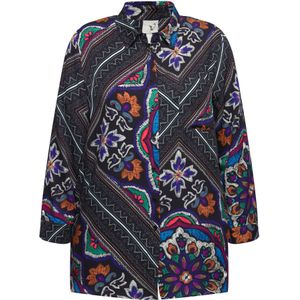 Ulla Popken Blouse  indigo / cognac / zwart / offwhite