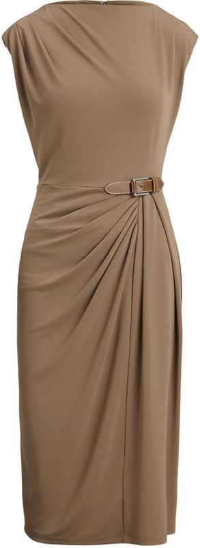 Lauren Ralph Lauren - BRENIEL - Jurk - Taupe - Gevoerde Zoom/Rand