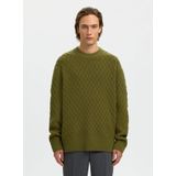 SELECTED Trui  olijfgroen