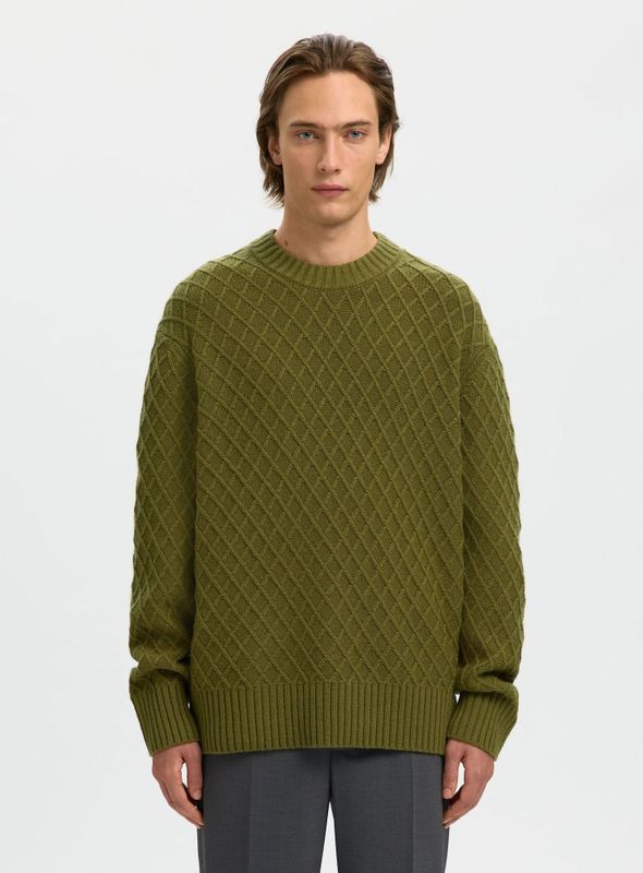 SELECTED Trui  olijfgroen