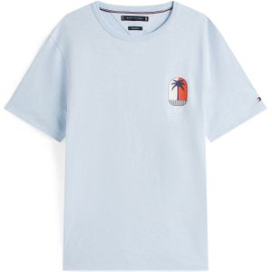 TOMMY HILFIGER Shirt 'PALM TREE'  navy / lichtblauw / oranje / wit