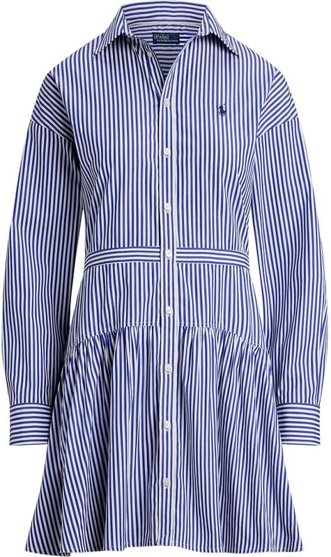 Polo Ralph Lauren - Blousejurk - Blauw/Wit - Gestreept