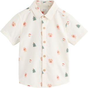 Next Overhemd  ecru / grasgroen / oranje