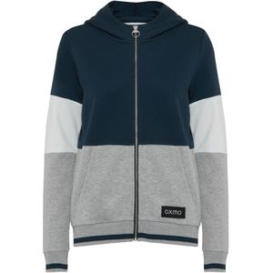 Oxmo Sweatvest 'Anna'  grijs / lichtgrijs / groen