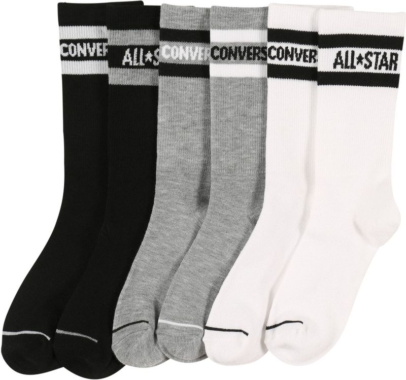 Converse - Sokken - Grijs Zwart Wit - 6er Pack