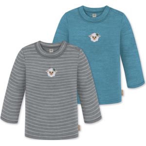 normani Shirt 'Taupo'  cyaan blauw / grijs / lichtgrijs / wit