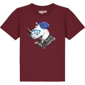 watabout.kids Shirt 'Nashorn'  blauw / grijs / bordeaux / wit
