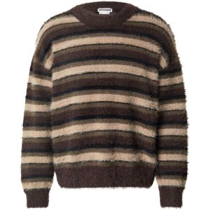 WEEKDAY Trui 'Daniel'  beige / chocoladebruin / groen / zwart