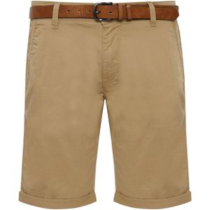 INDICODE JEANS - Tenefa - Chino Broek - Donkerbeige - Katoen, Regular Pasvorm, Knielengte