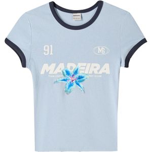 Bershka Shirt  marine / lichtblauw / pink / wit