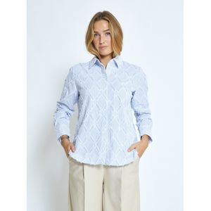 minus Blouse 'Astra'  lichtblauw / wit