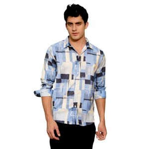 Campus Sutra Overhemd 'Julieta'  blauw / lichtgrijs / zwart