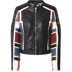 Maze Tussenjas ' Nebraska '  blauw / donkerrood / zwart / wit