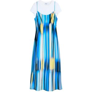 Gecombineerde Jurk - Multicolor - 2-in-1 Ontwerp - Slim Fit - Lange Lengte