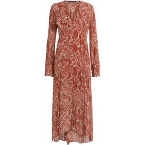 AllSaints Jurk  beige / roestrood / wit