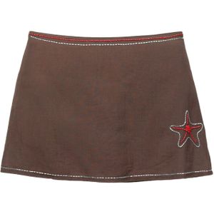 Pull&Bear Rok  donkerbruin / donkerrood / zilver