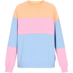 swirly Sweatshirt 'Back To School'  lichtblauw / pasteloranje / rosa