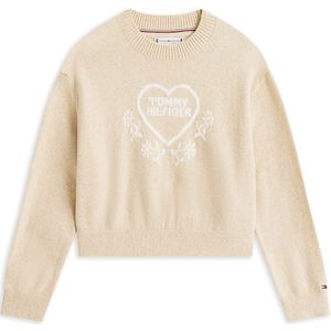 TOMMY HILFIGER Trui 'Intarsia'  beige / wit