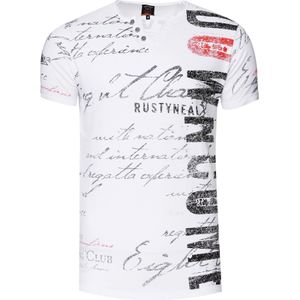 Rusty Neal - T-shirt - V-hals - Heren - 100% Katoen